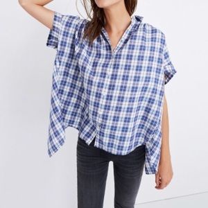 Madewell Open Back Central Shirt in Linus Print